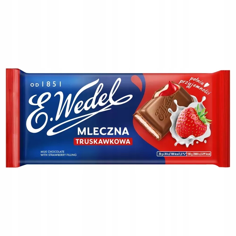 20 Sztuk Wedel Czekolada 100G Truskawkowa