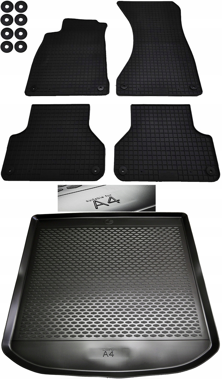 

Dywaniki gumowe Audi A4 B9 Sedan mata bagażnika