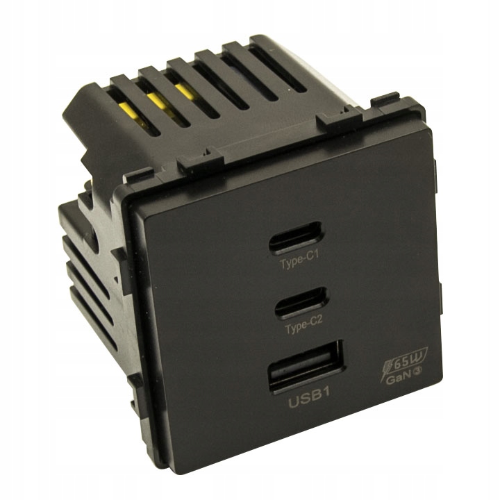 GNIAZDO USB A PLUS 2x USB C ELEKTRYCZNE SZYBKIE ŁADOWANIE FAST CHARGE 65W