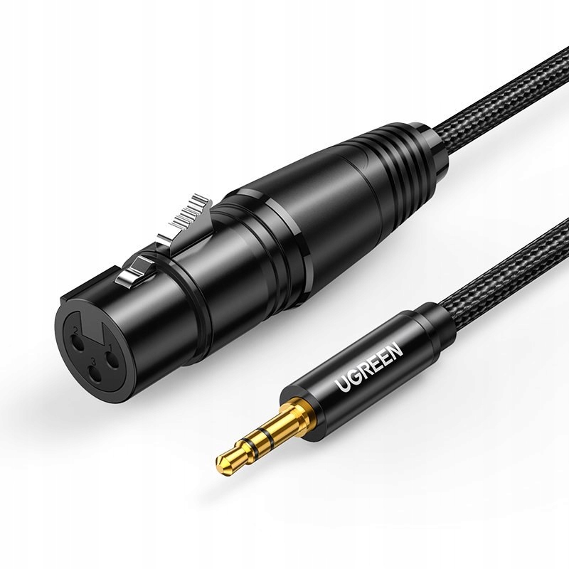 Kabel przewód audio 3.5mm mini jack (męski) Xlr (żeński) 1m czarny