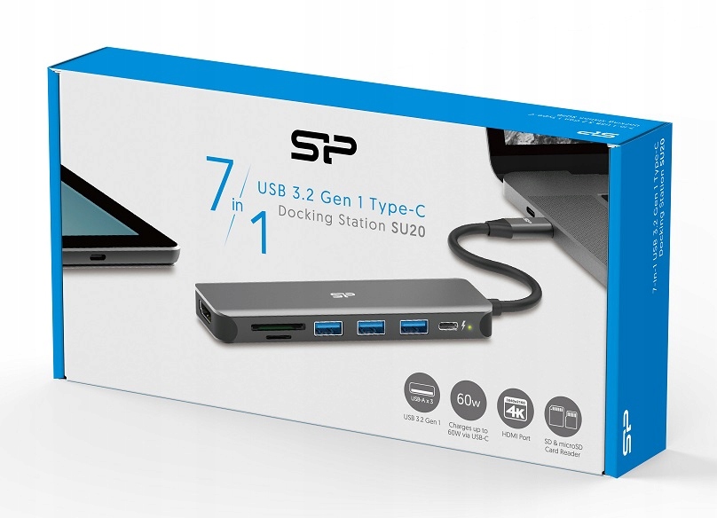 

Stacja dokująca Silicon Power SU20 7in1 Usb-c Hdmi