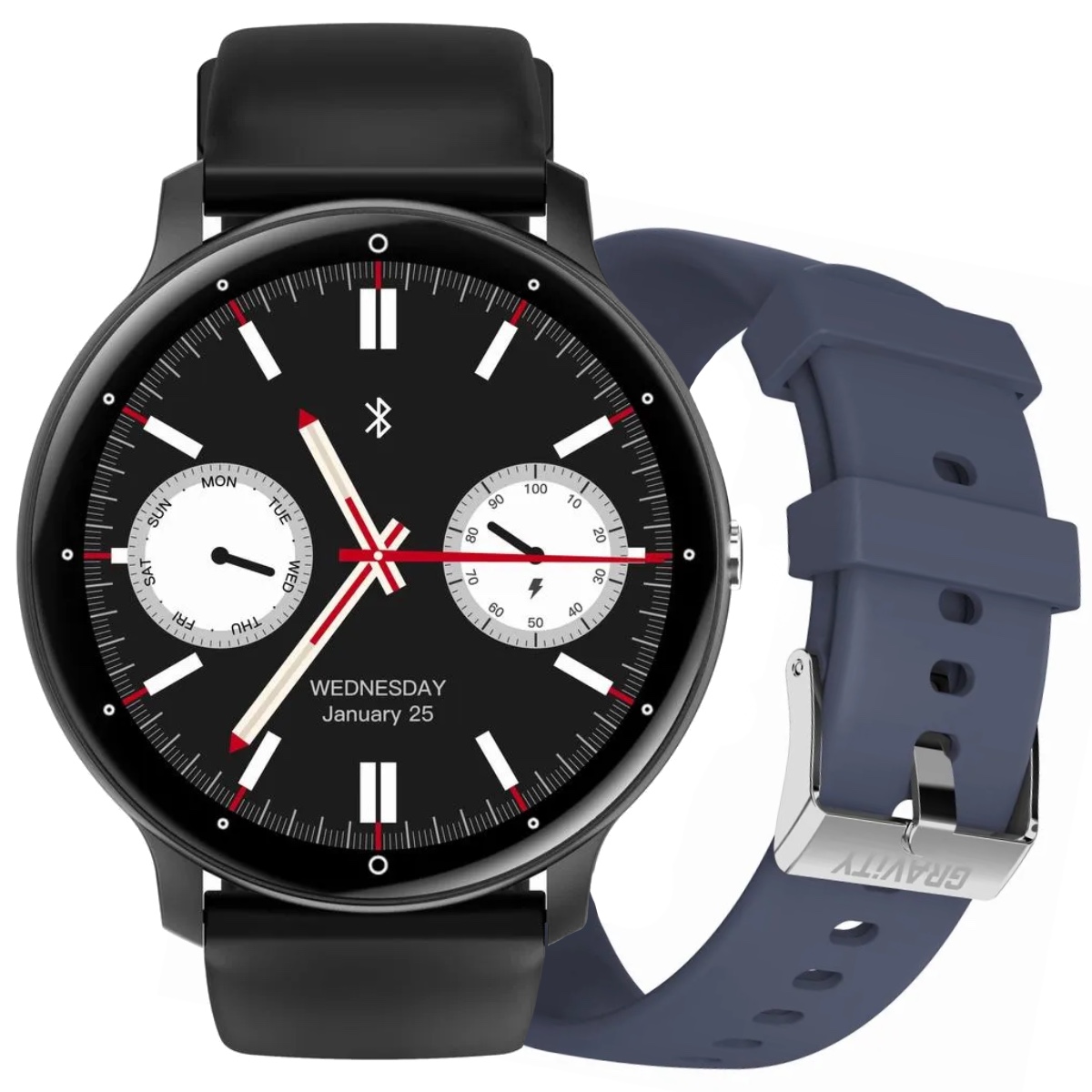 Gravity GT1-1 Pro černo-granátové chytré hodinky s měřením tlaku