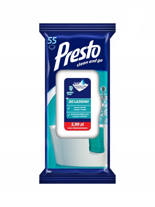 

Presto Chusteczki Do Czyszczenia Łazienki 55 Szt