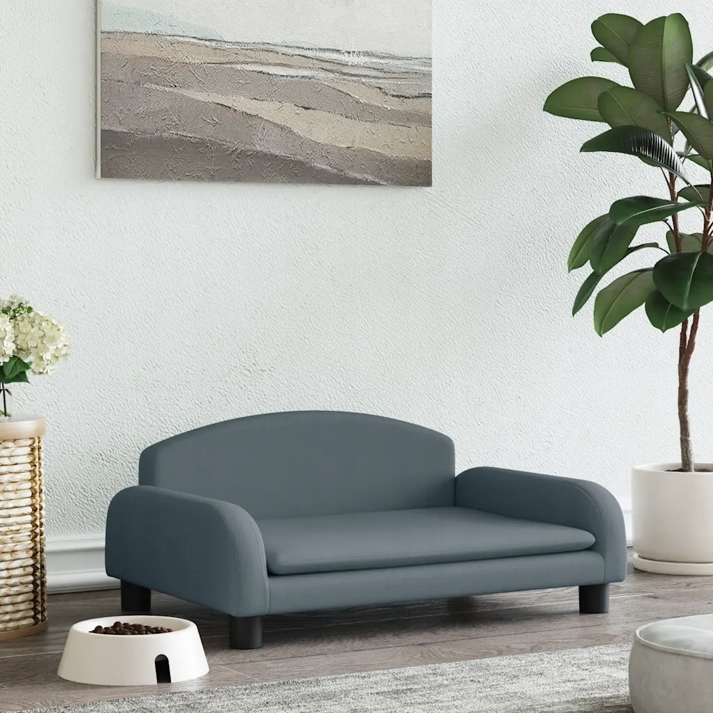 Levně Pelíšek pro psy tmavě šedý 70 x 45 x 30 cm textil Šedá 171961