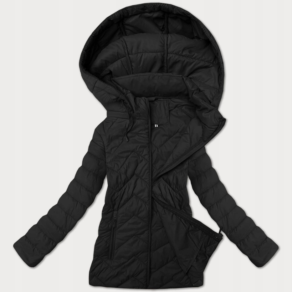 Pikovaná Bunda Kapuce 16M9232 Černá M (38)