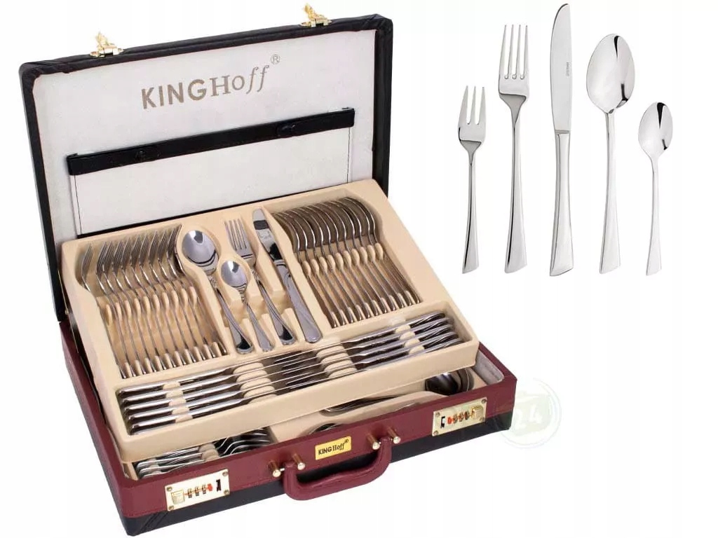 Príbory KingHoff Kh 3520 kufor 72 dielov