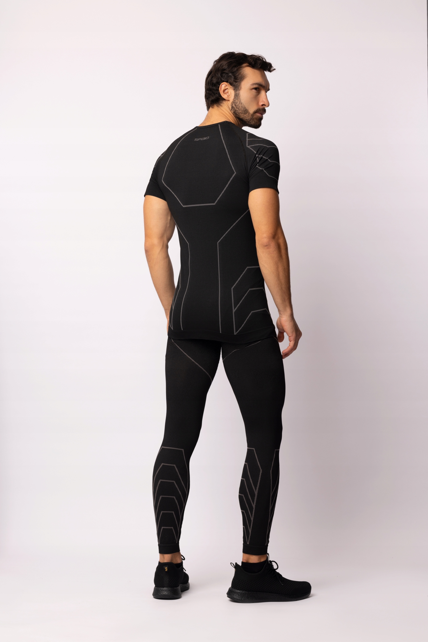 SPAIO RAPID Koszula krótki rękaw MOTOCYKLOWA termoaktywna M czarno szara Model Rapid