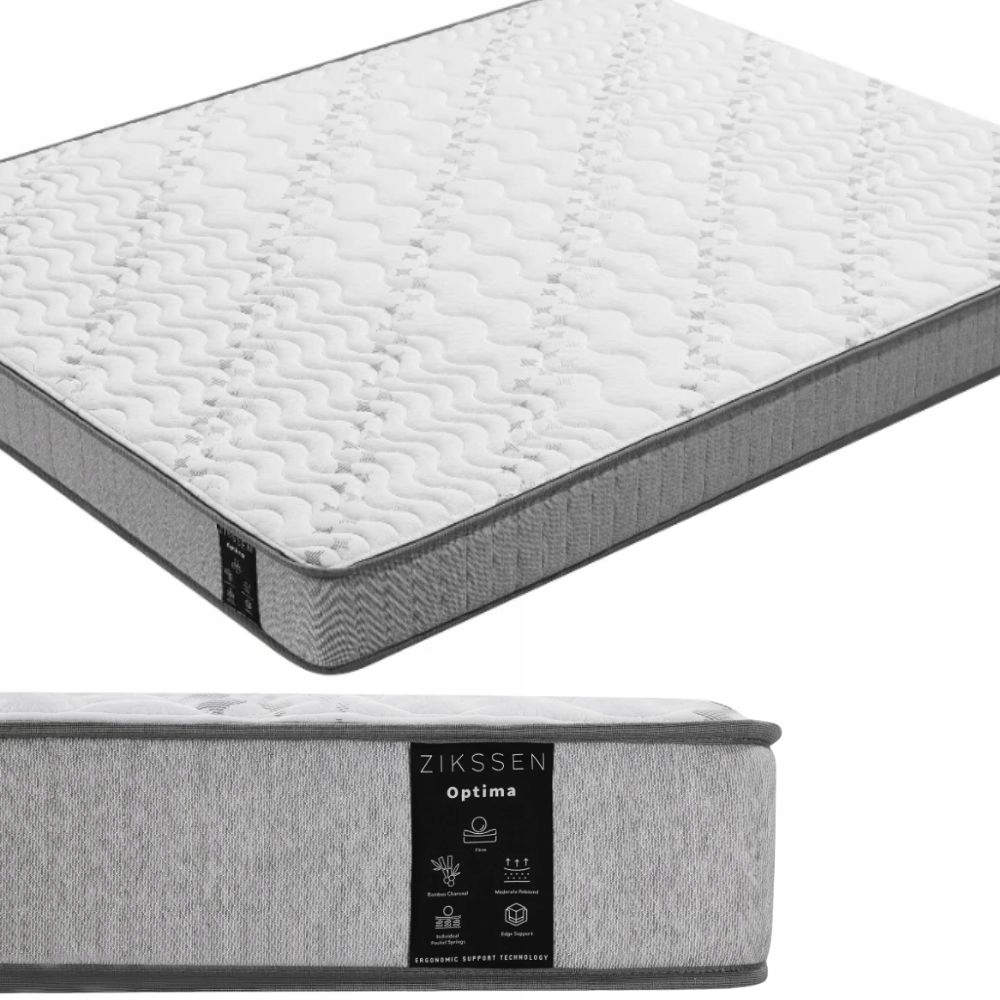Materac 140x200 Kieszeniowy Zikssen Optima Twardy Bambus
