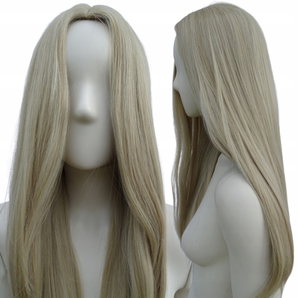Paruka bez ofiny platinová blond velmi hustá Hr