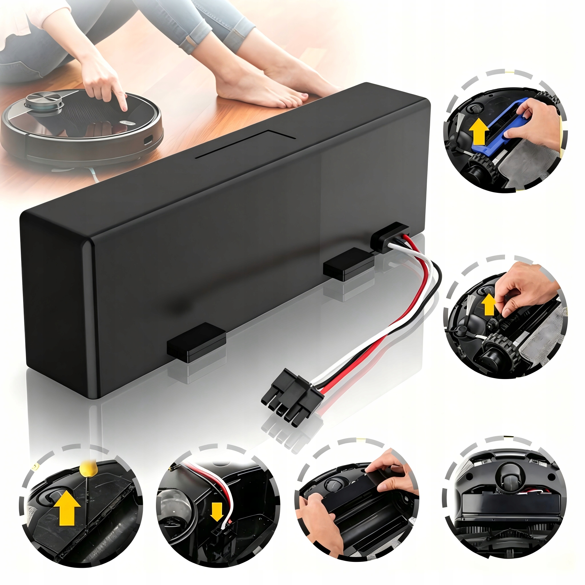Akkumulátor Viomi V2 Pro V3 Se készülékhez STYJ02YM STYTJ02YM Vacuum Mop Pro 14,4V 3,2Ah