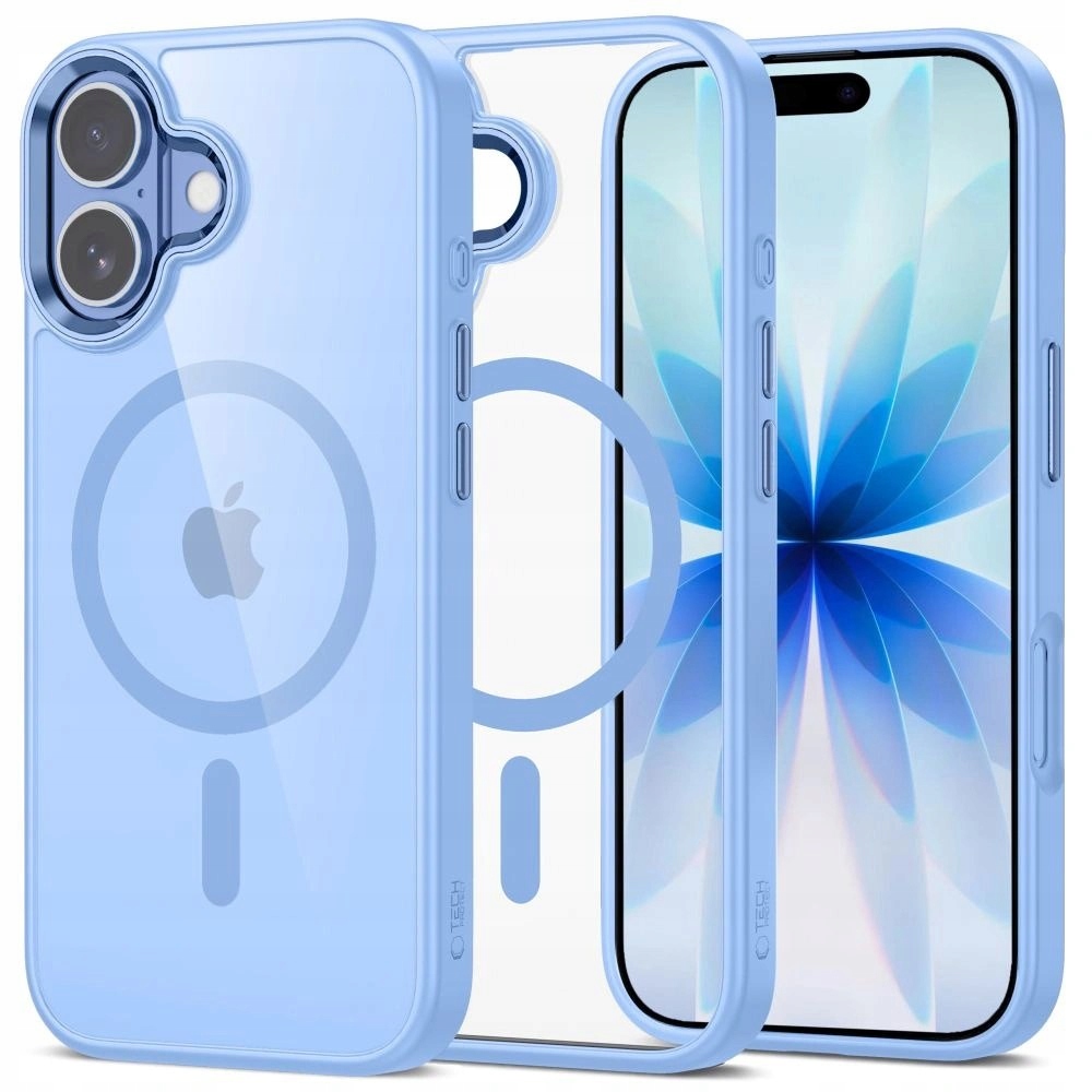 Etui Tech-Protect MagMat MagSafe na iPhone 17 przezroczysto-niebieskie