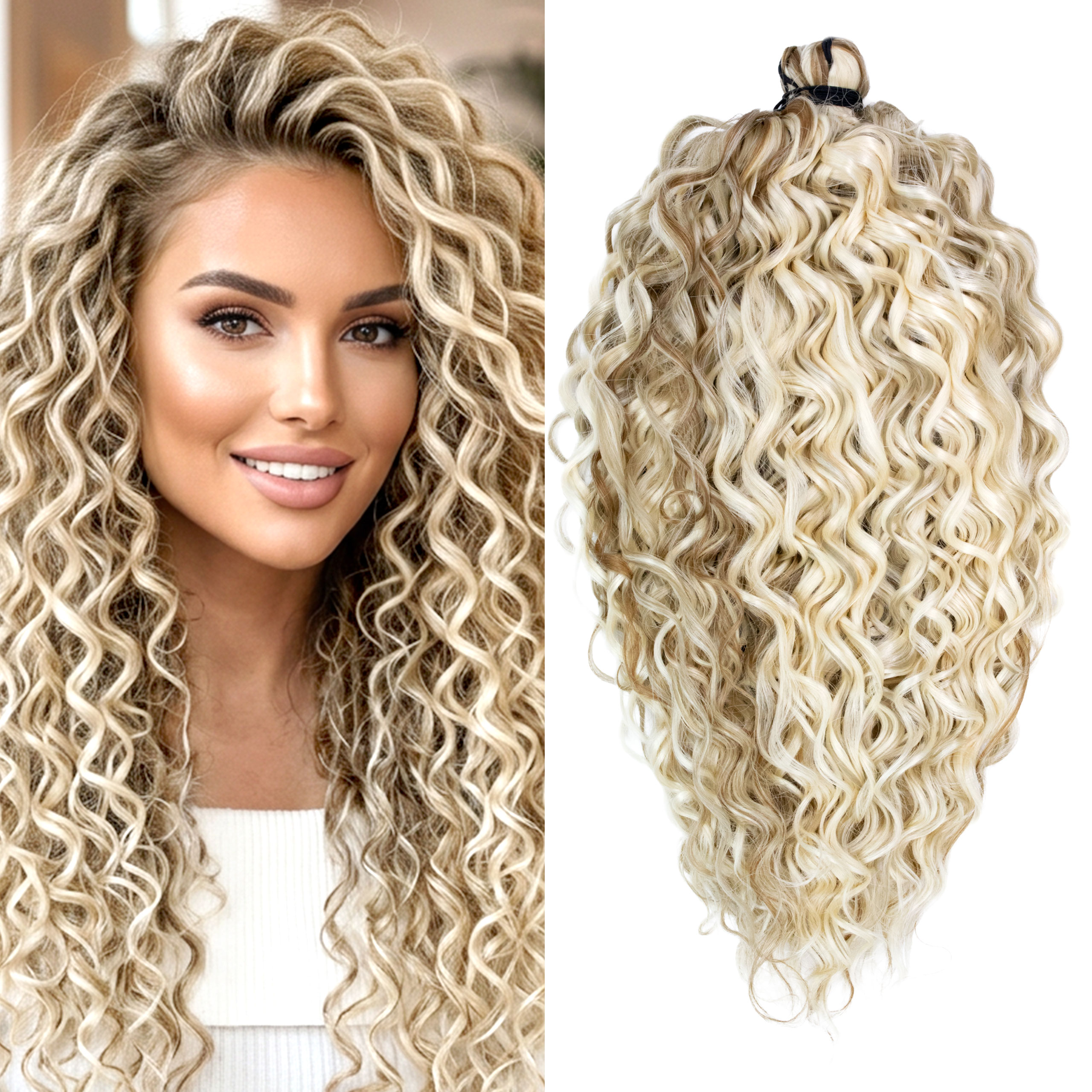 Włosy syntetyczne sztuczne Afroloki Jessica Pro 20" 50cm 300g blond pasemka