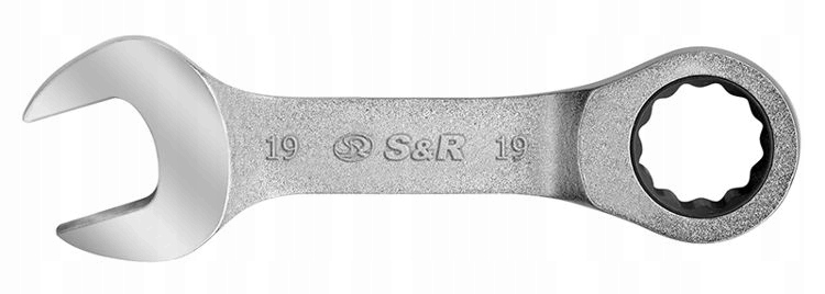 

S&r Klucz płas-oczkowy z grzechotką krótki10mm