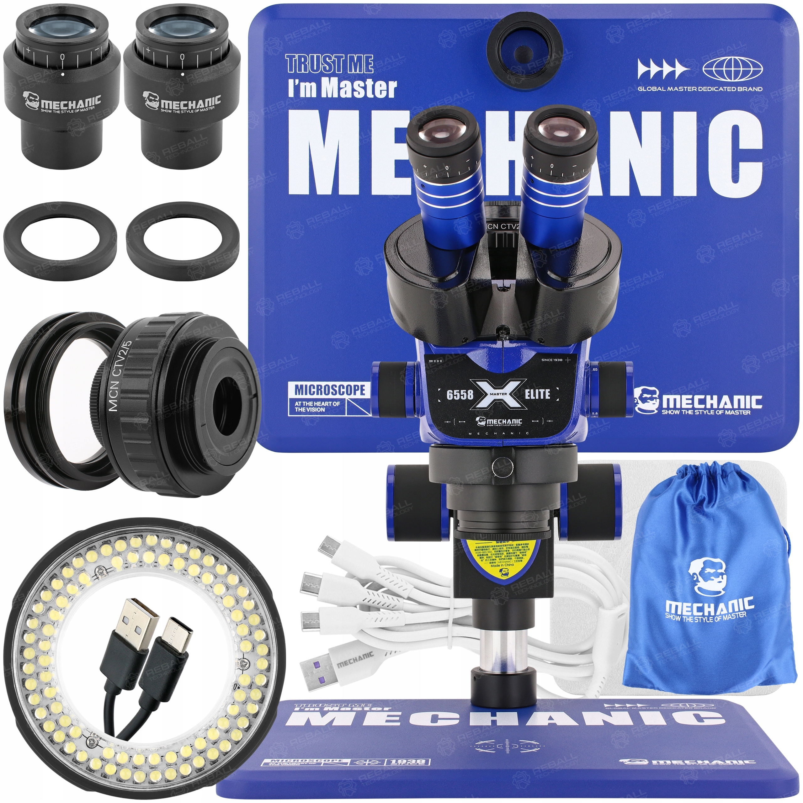 Trinokulární Stereoskopický Mikroskop Mechanic 6558 ELITE-B11 6.5-58x