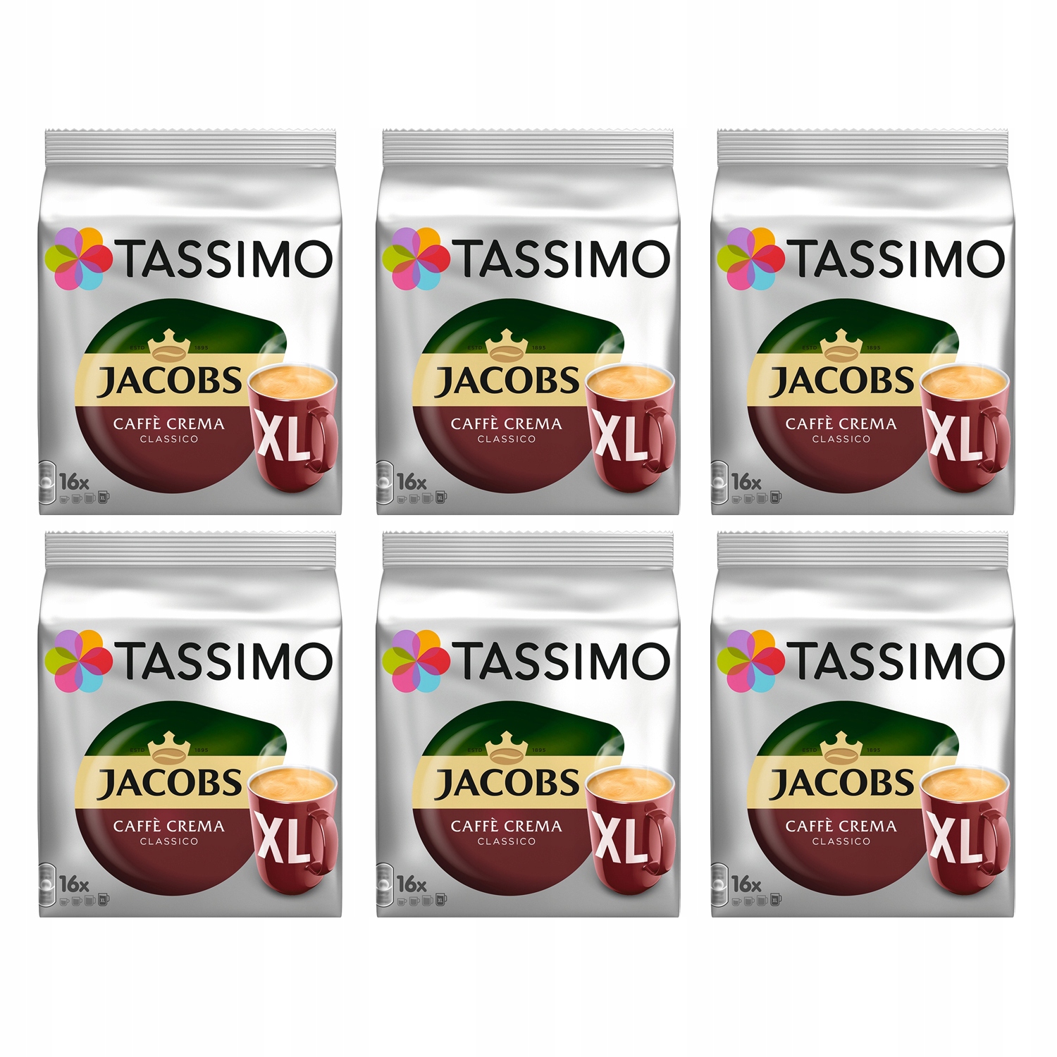 Kapsułki Tassimo Jacobs Caffe Crema Classico XL 5+1 Gratis! [96 kaw]