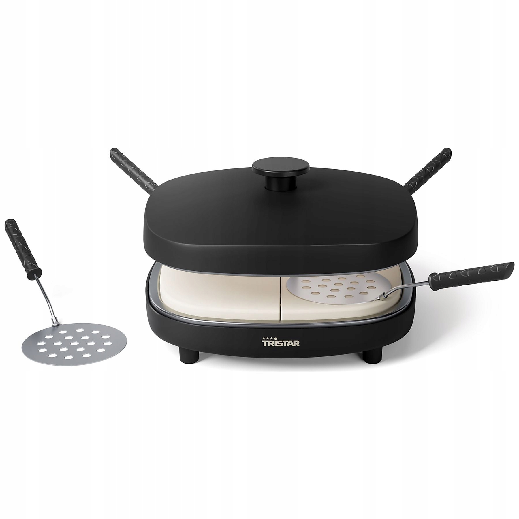 Stroj na mini pizzu Pizza Family 4 900W 25x25 cm Černý