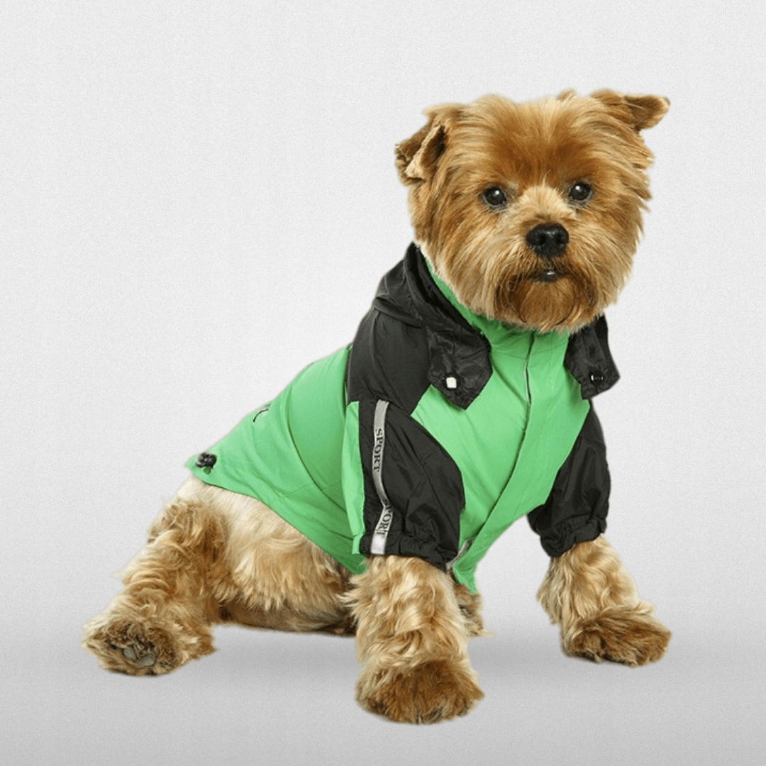 Lehká Dešťová Bunda Pro Psa, Zelená, Městský Zadeček Xs