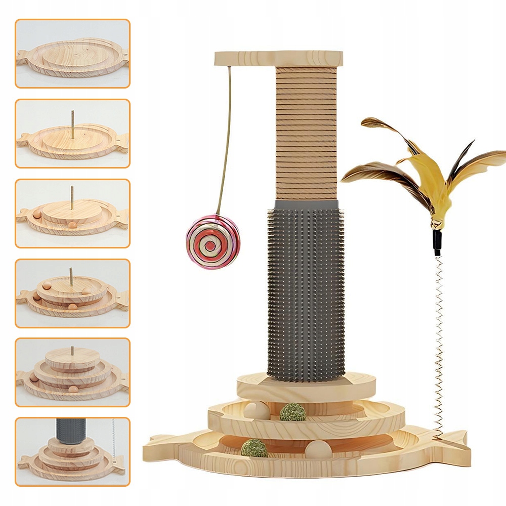 Levně Hračka Pro Kočky Multifunkční Škrabadlo Pro Koťata A Dospělé Kočky 29X40 CM