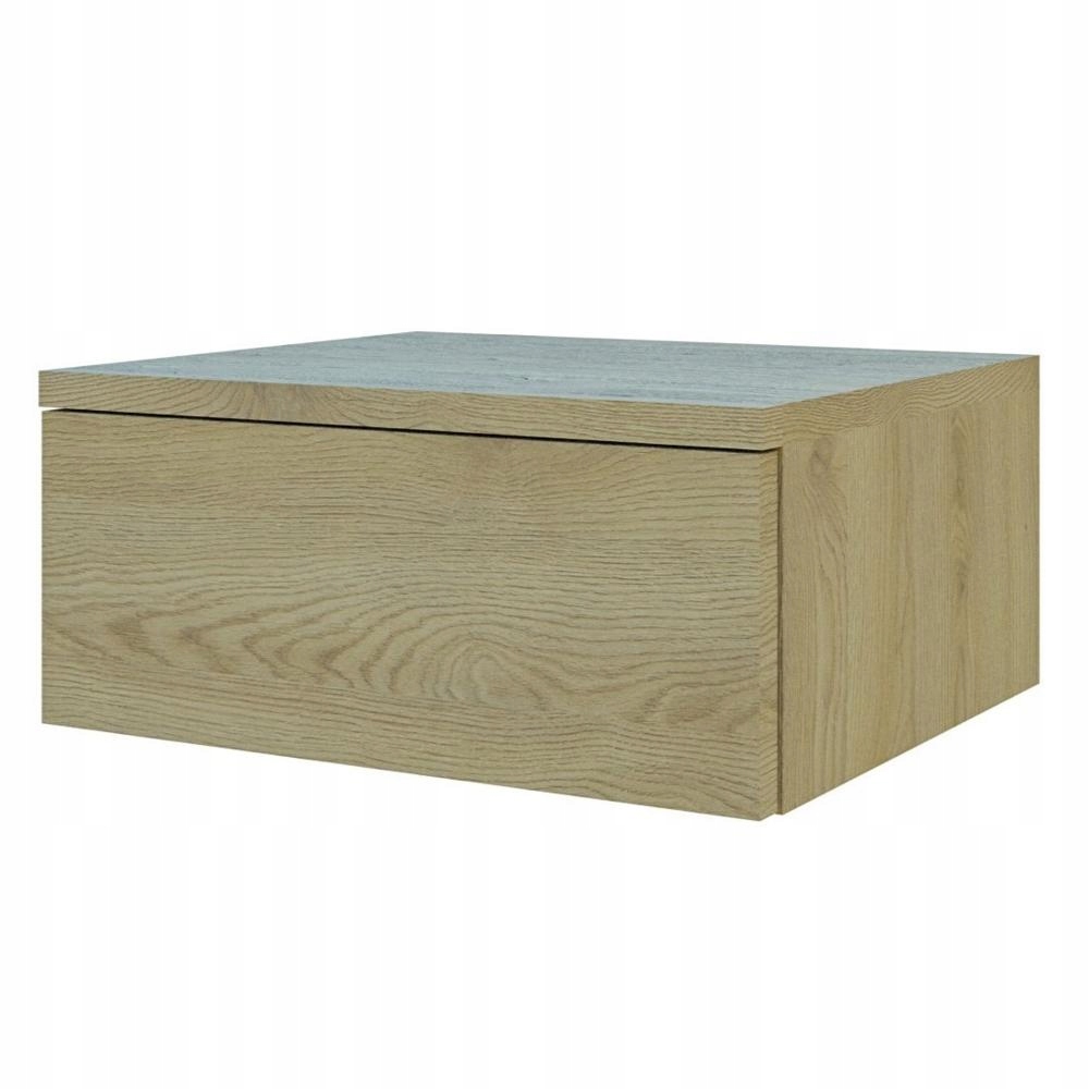 Noční stolek závěsný se spodním úchytem, solární dub, šířka 40 cm