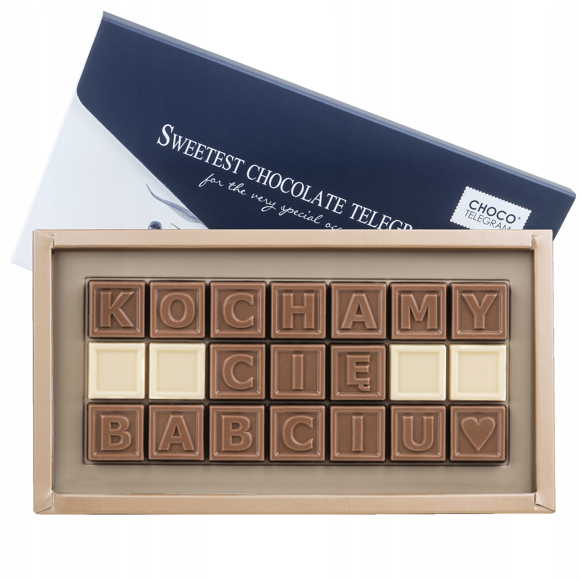 Levně Den babiček dárek Telegram Milujeme tě, babičko Belgická Čokoláda 200 g