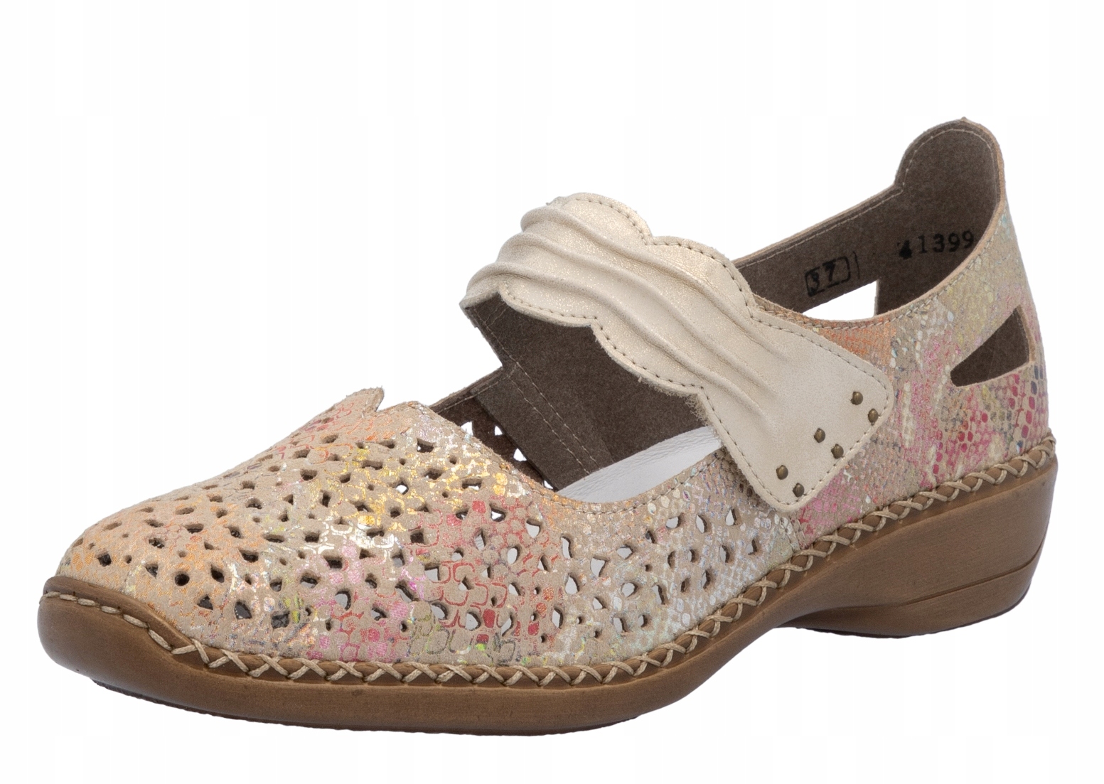 Rieker 41399-92 vel.39 barevné polobotky jarní sandály