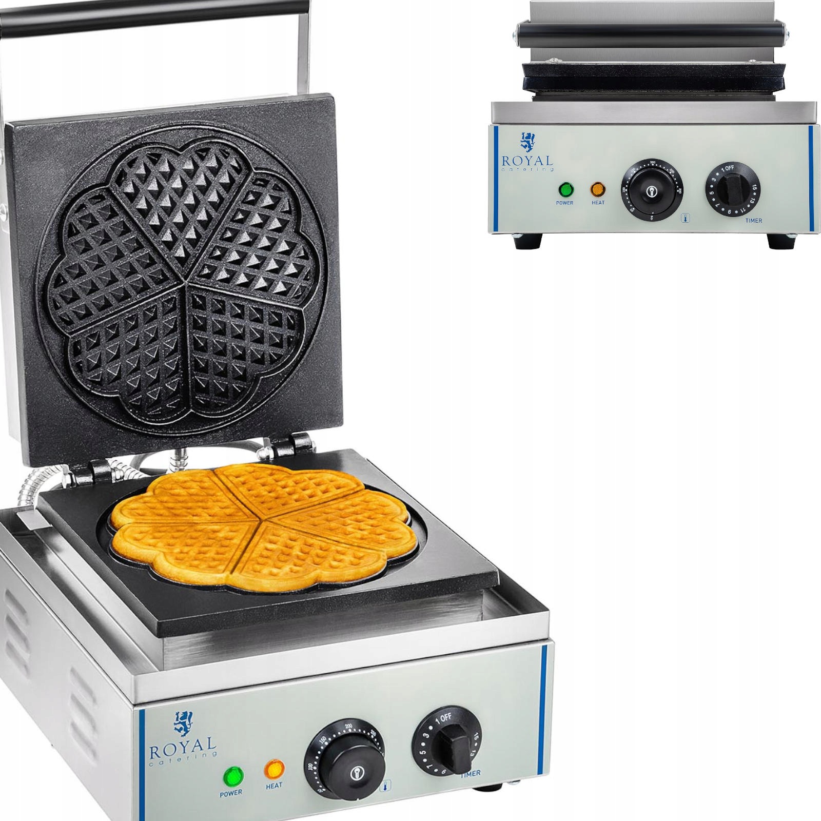 Elektrický Vaflovač 1500W 230V Nerezová Ocel Teflon 230V Profesionální