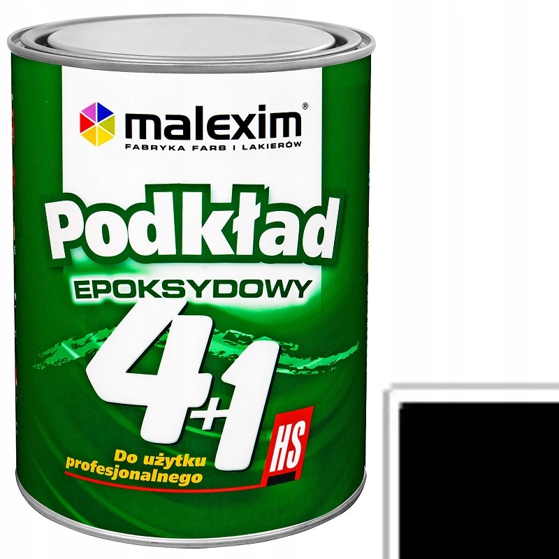 Podkład epoksydowy 4+1 0.8L czarny utwardzacz 0.2L Malexim