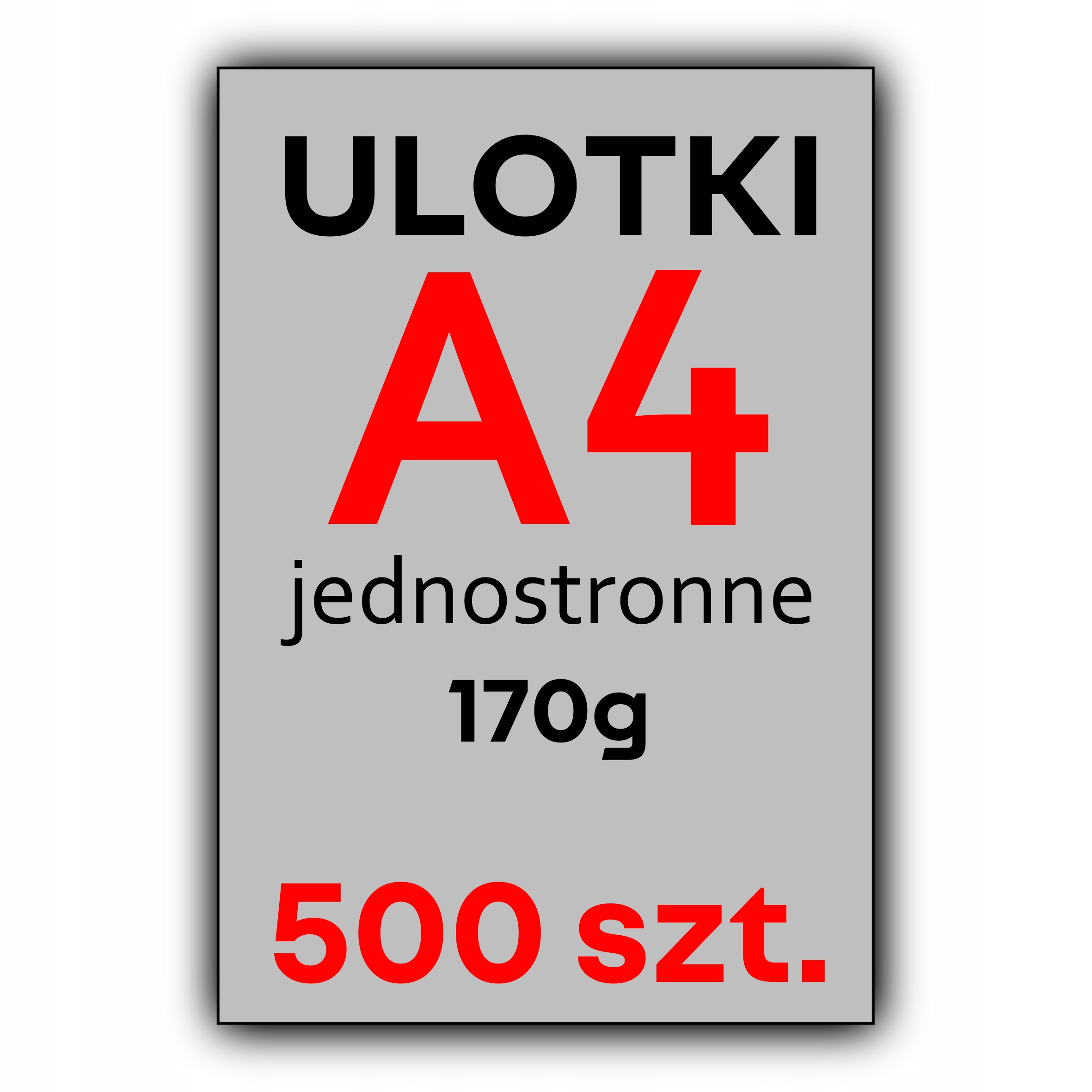 ULOTKI A4 500 szt. FULL KOLOR 170G