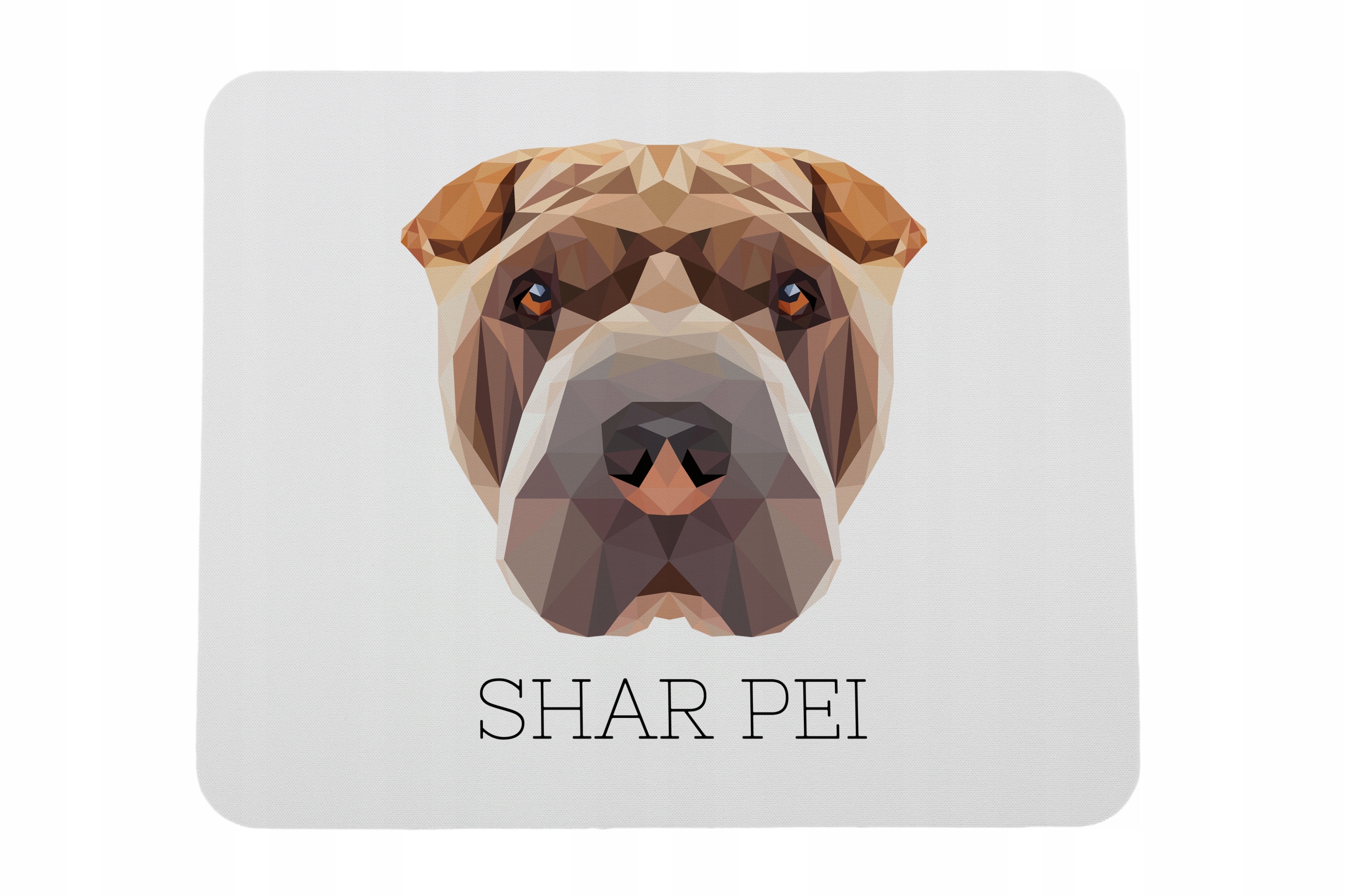 Shar Pei -geometryczna podkładka ze zdjęciem i napisem pod mysz Art-Dog