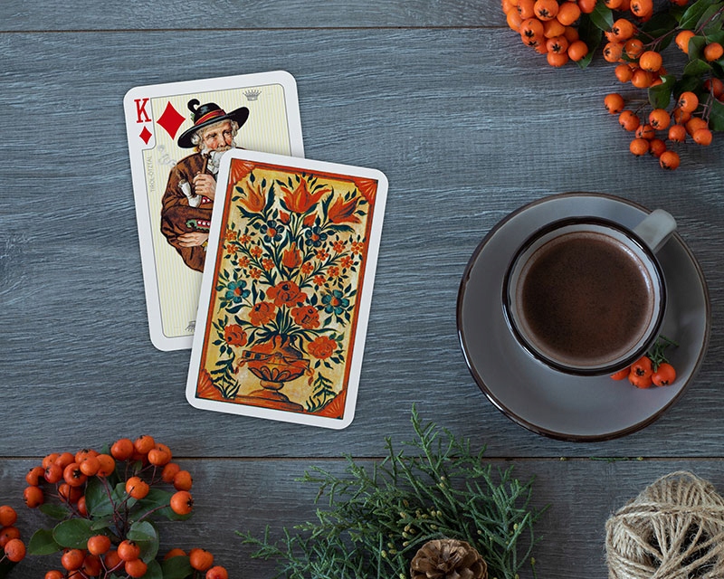 Karty do Gry Piatnik Folklor - Kolekcja Luxury z Ludowymi Motywami 2Talie Wydawca Piatnik