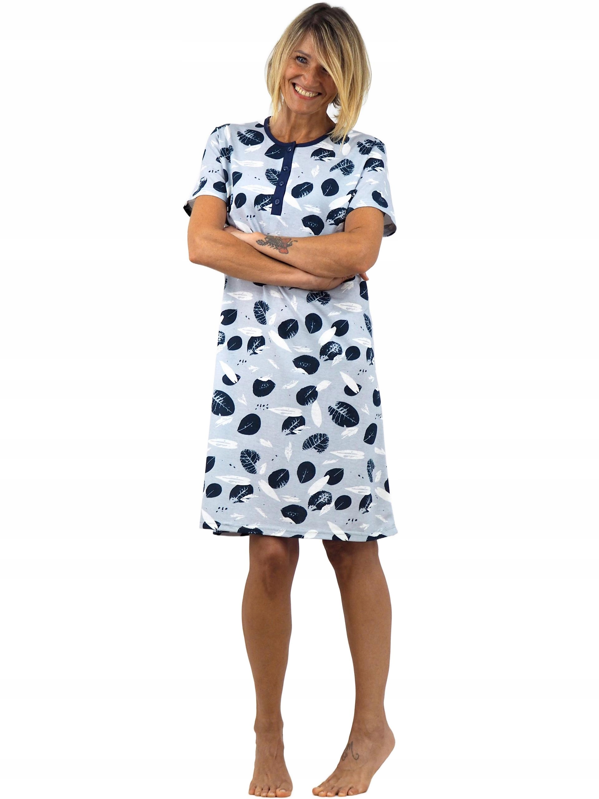 KOSZULA NOCNA piżama tunika rozpinana z dekoltem zapinanym na 4 guziki 2XL Marka Inna marka