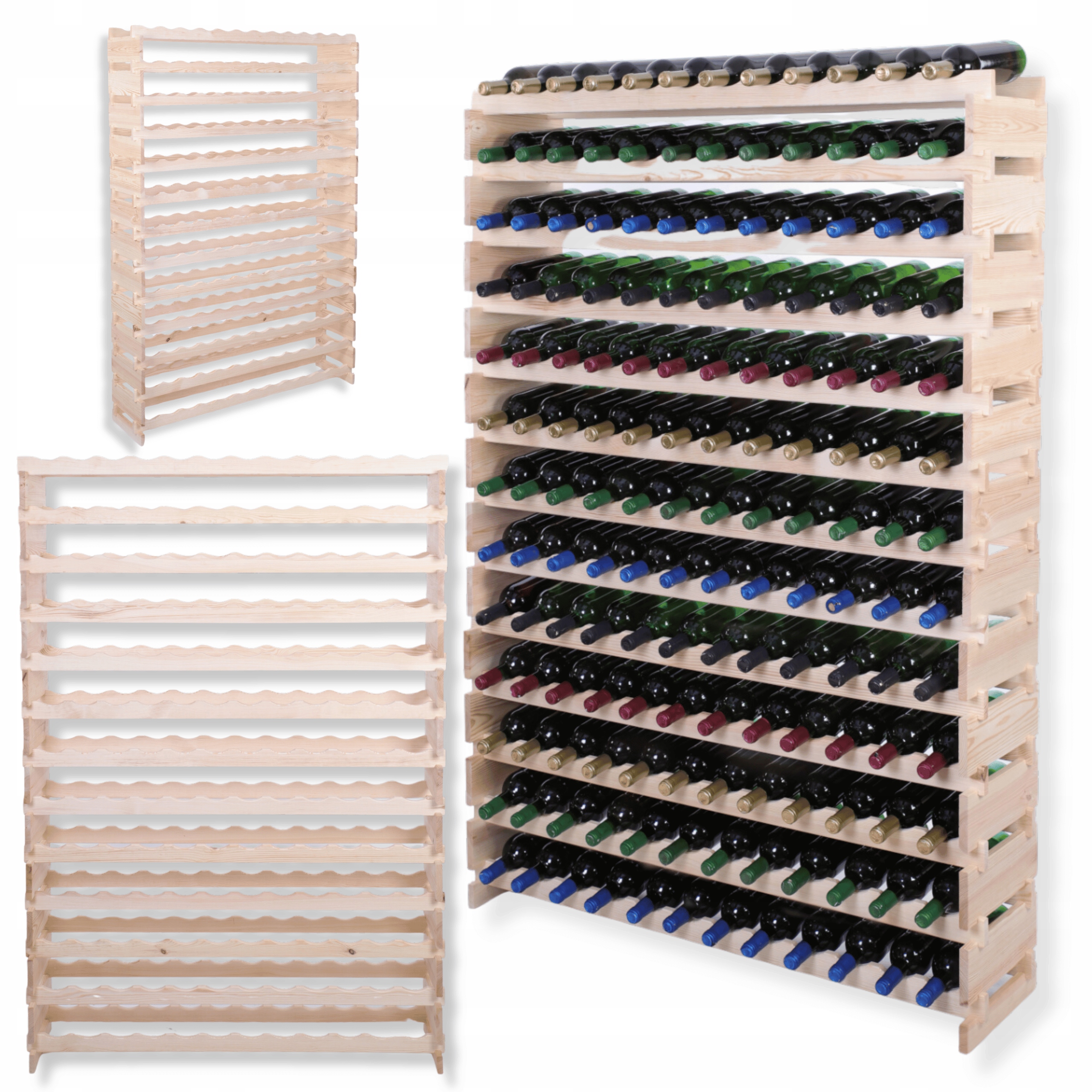 Stojan na 156 fliaš regál na víno 13x12, stavajte ako kocky na kliknutie