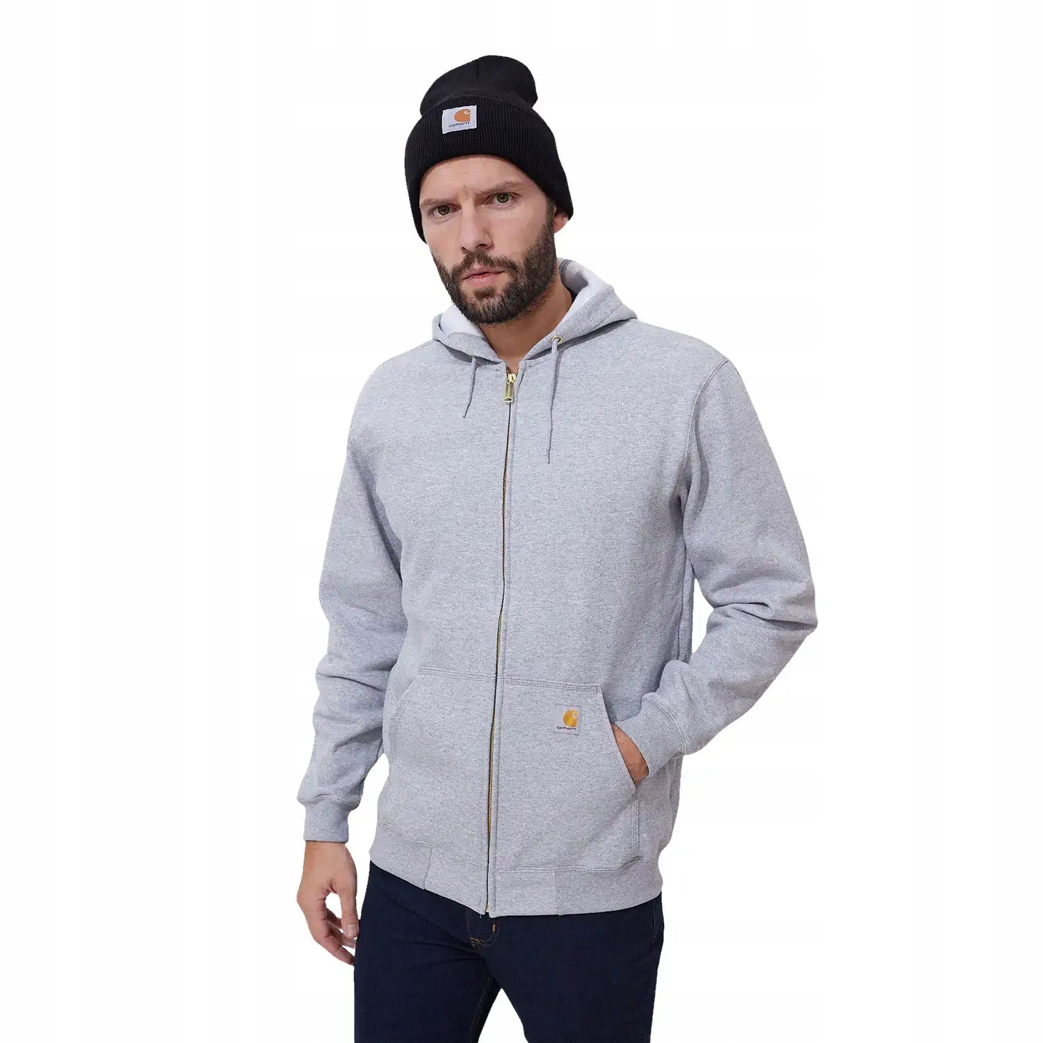 Rozepínací mikina s kapucí Carhartt Hooded Sweatshirt XL heather gray