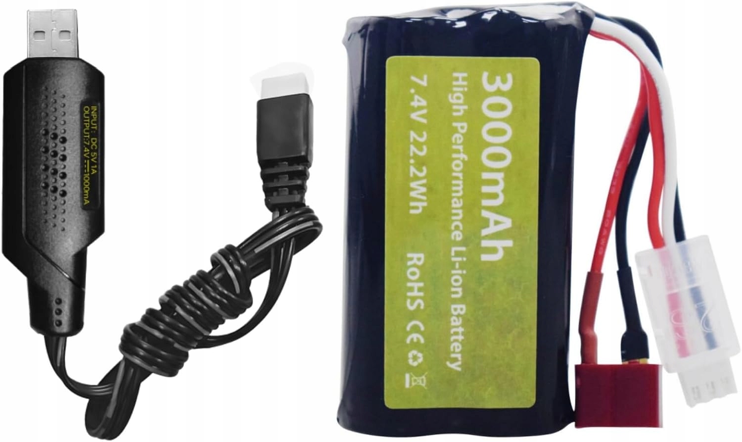 7.4V 3000mah 15C 2S Bateria do WLtoys 12423 Mjx 14301 14302 14303 H16PL Rc