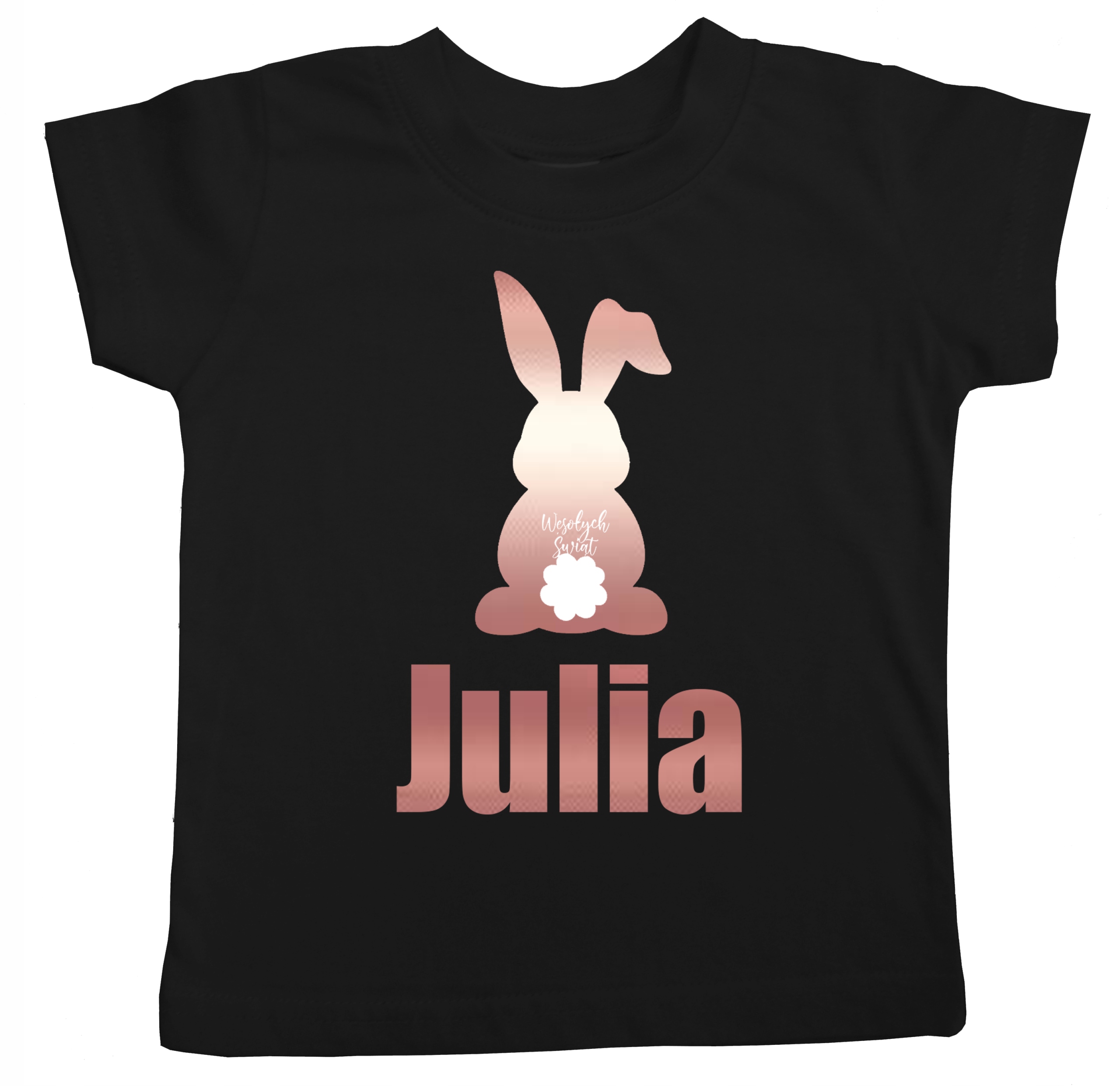 

Koszulka dziecieca Królik Zając złoto/róż+imię158