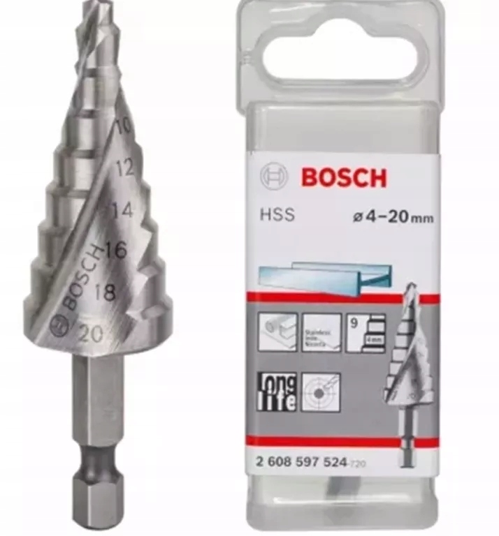 Wiertło Stopniowe Do Metalu 4-20 MM 1/4" Hss Bosch 3165140107396