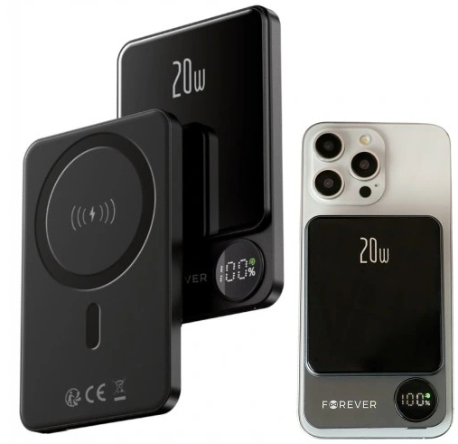 Forever Powerbank Magnetyczny Indukcyjny Bezprzewodowy 5000 mAh do MagSafe