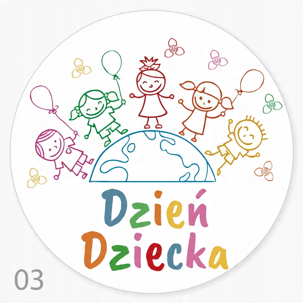 

Naklejki Dzień Dziecka księgarnia cukiernia 48 szt