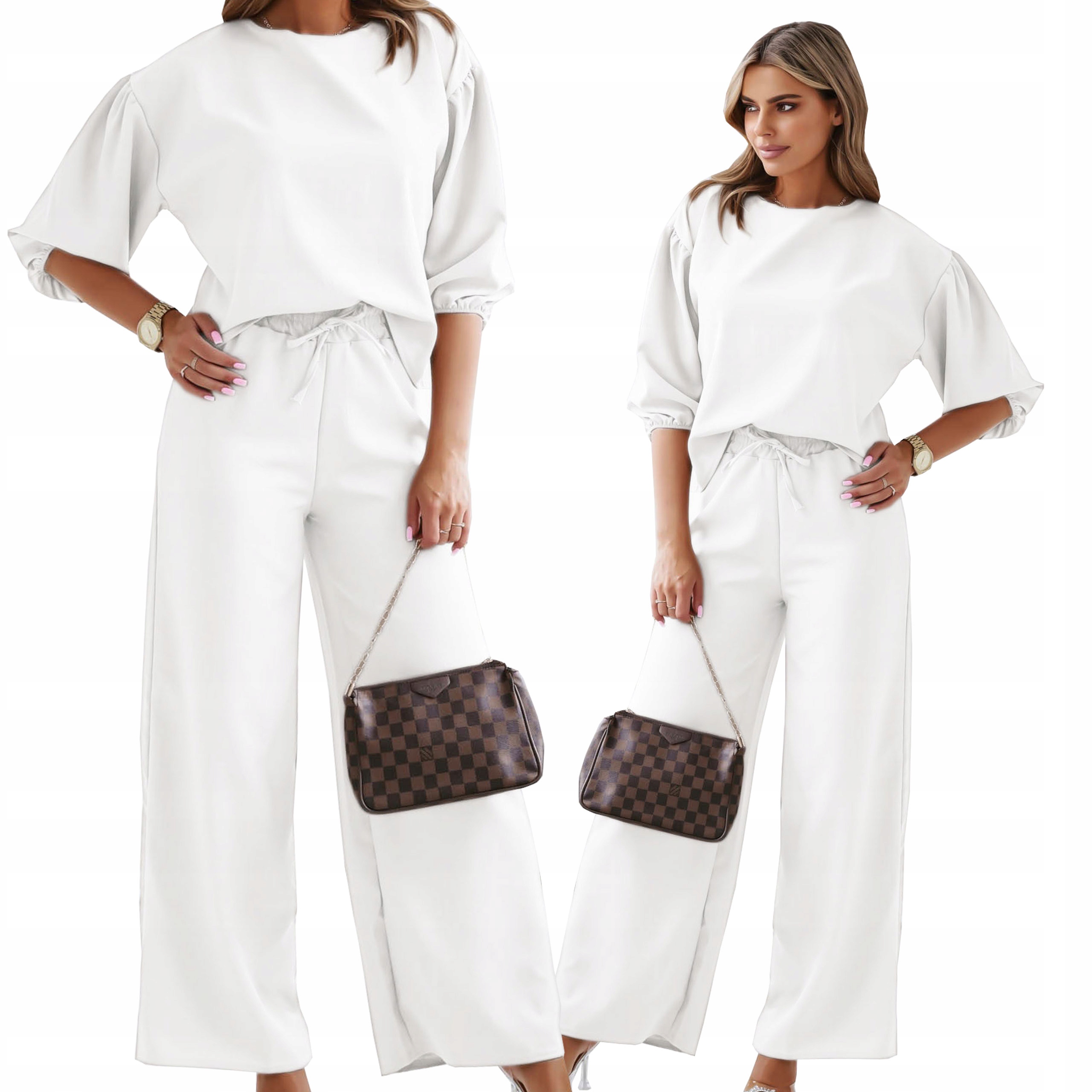 

Komplet Lniany Stylowy Bluzka Spodnie