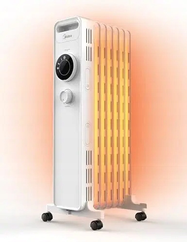 Grzejnik Olejowy 7 Żeberek 1500W Biały Midea Dpm