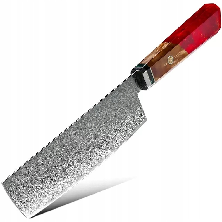 Damaškový kuchynský nôž Ku 20013 Cleaver/Červená/30,5cm KP-20013