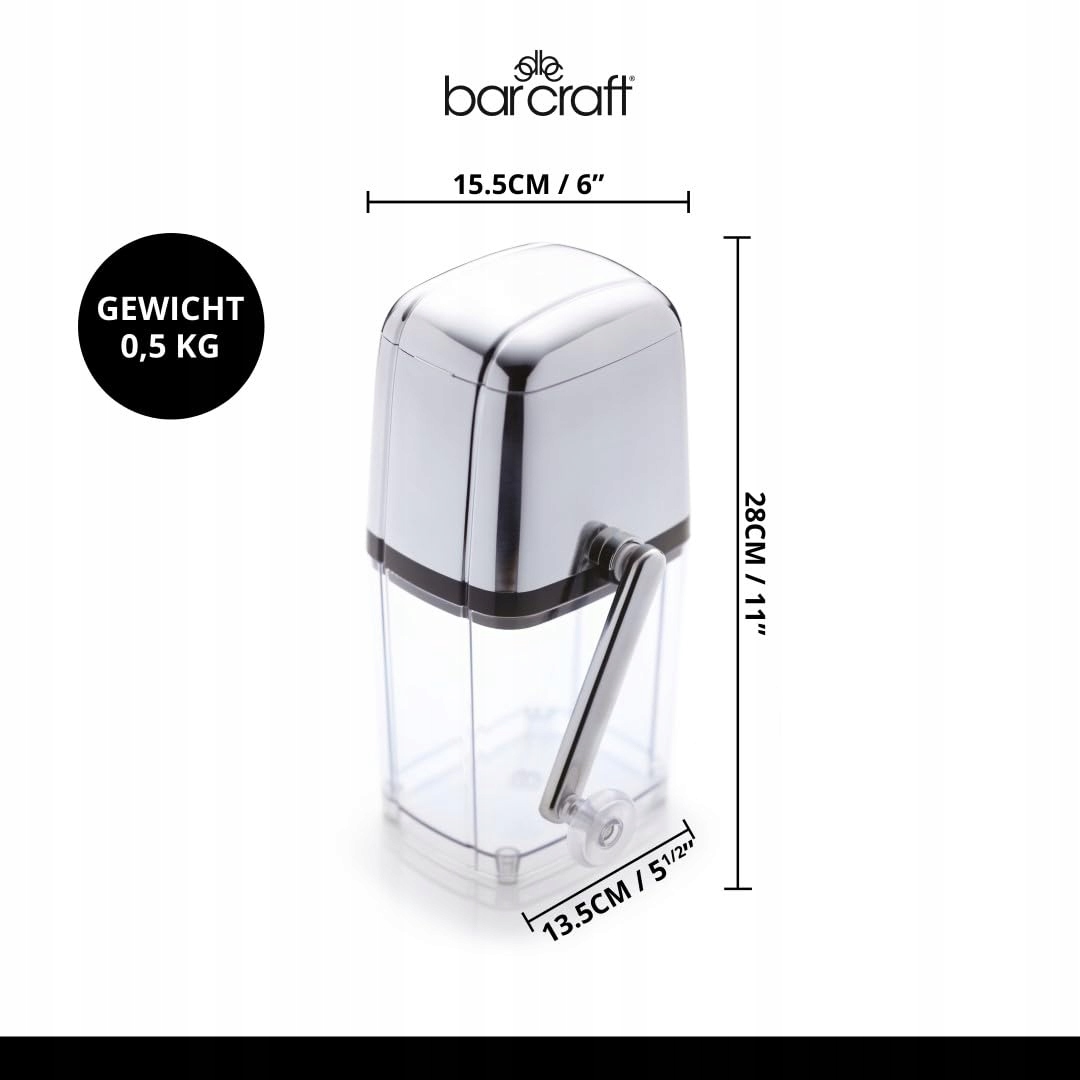 BARCRAFT Kruszarka Do Lodu Do Koktajli Z Łopatką Plastik Stal Nierdzewna — miniatura 3