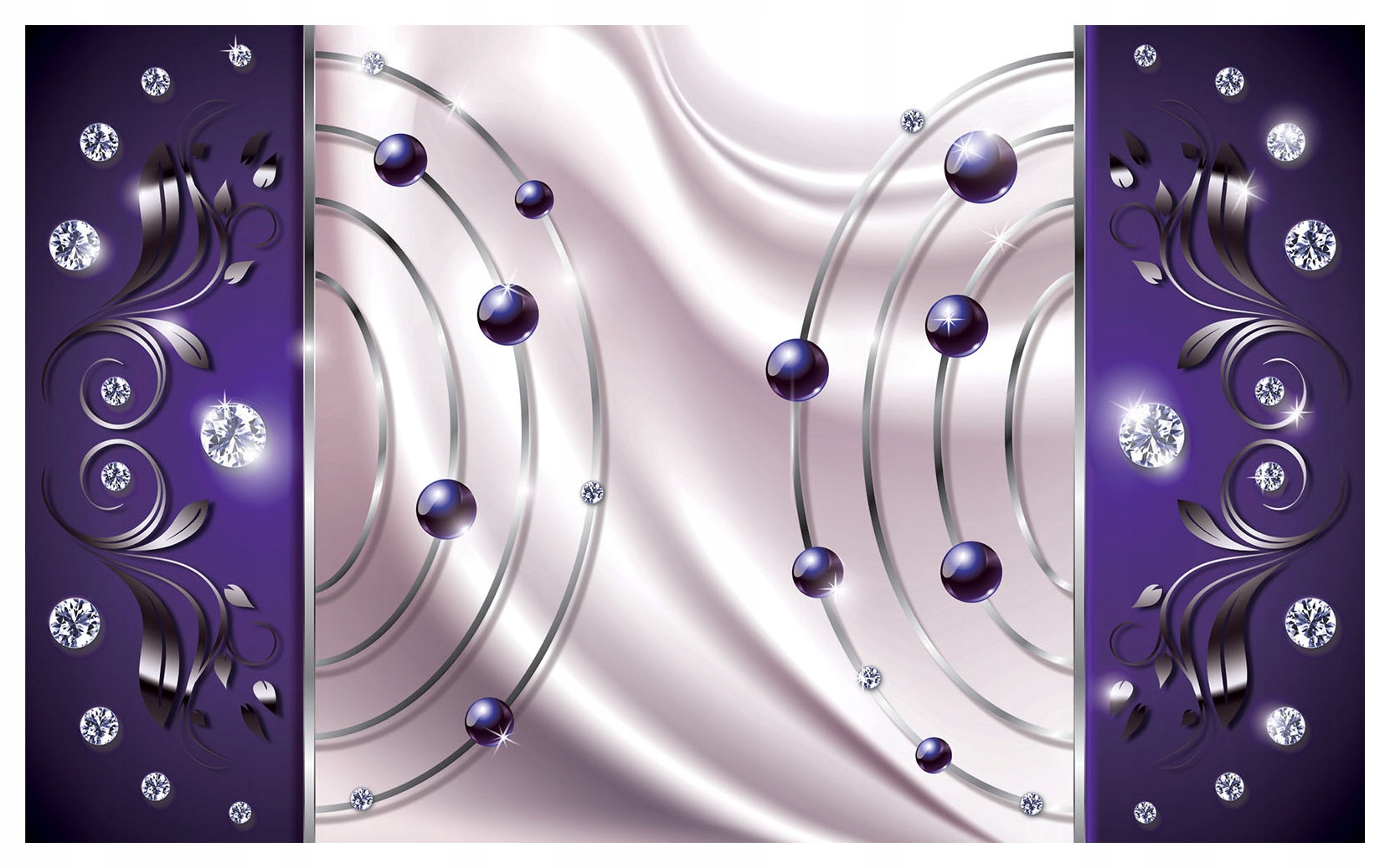 Fototapeta flizelina Fialové sféry Stříbrné oblouky Abstrakce 368x254 lepidlo