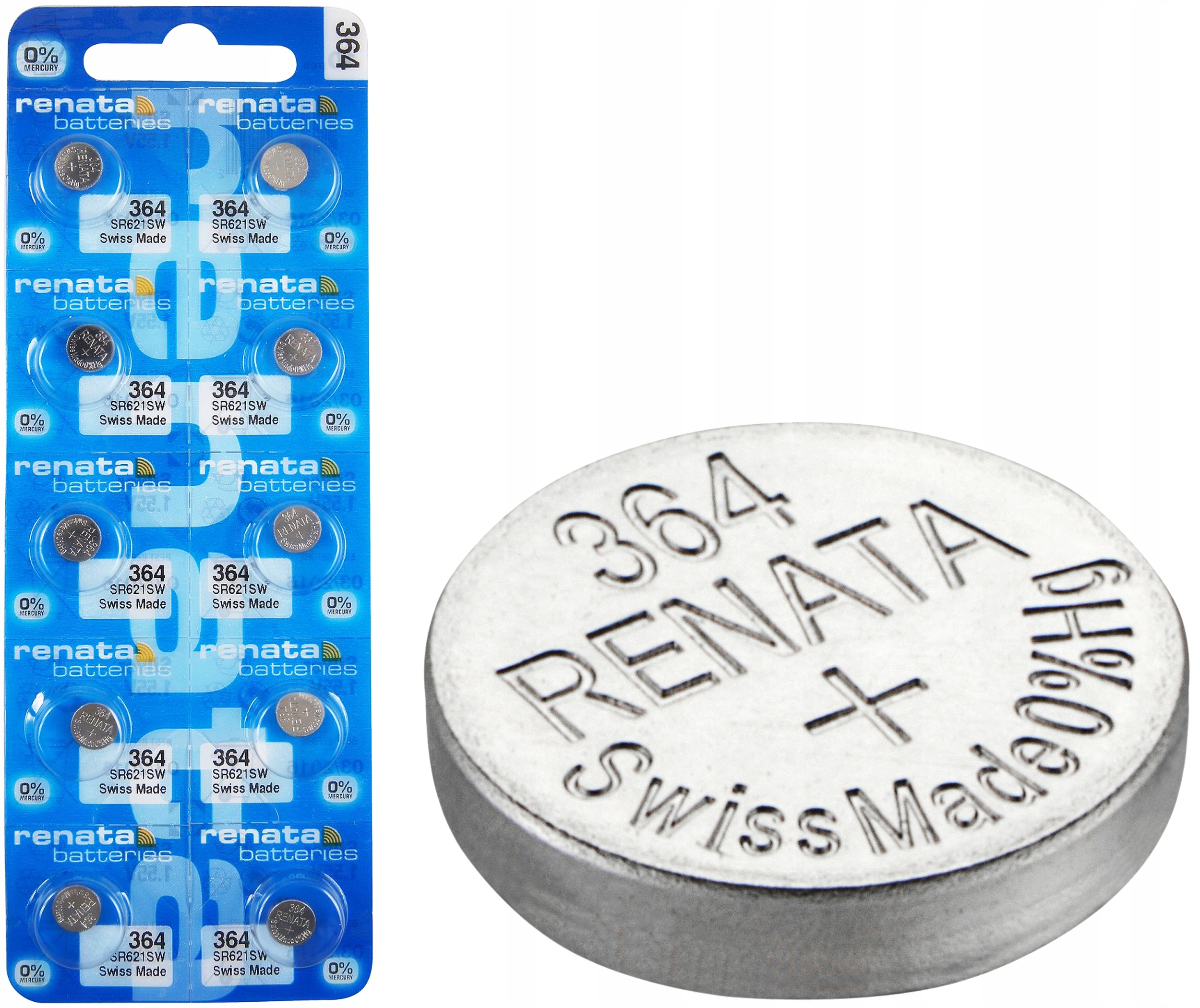 

10x Bateria srebrowa Renata 364 SR621SW AG1 SR60