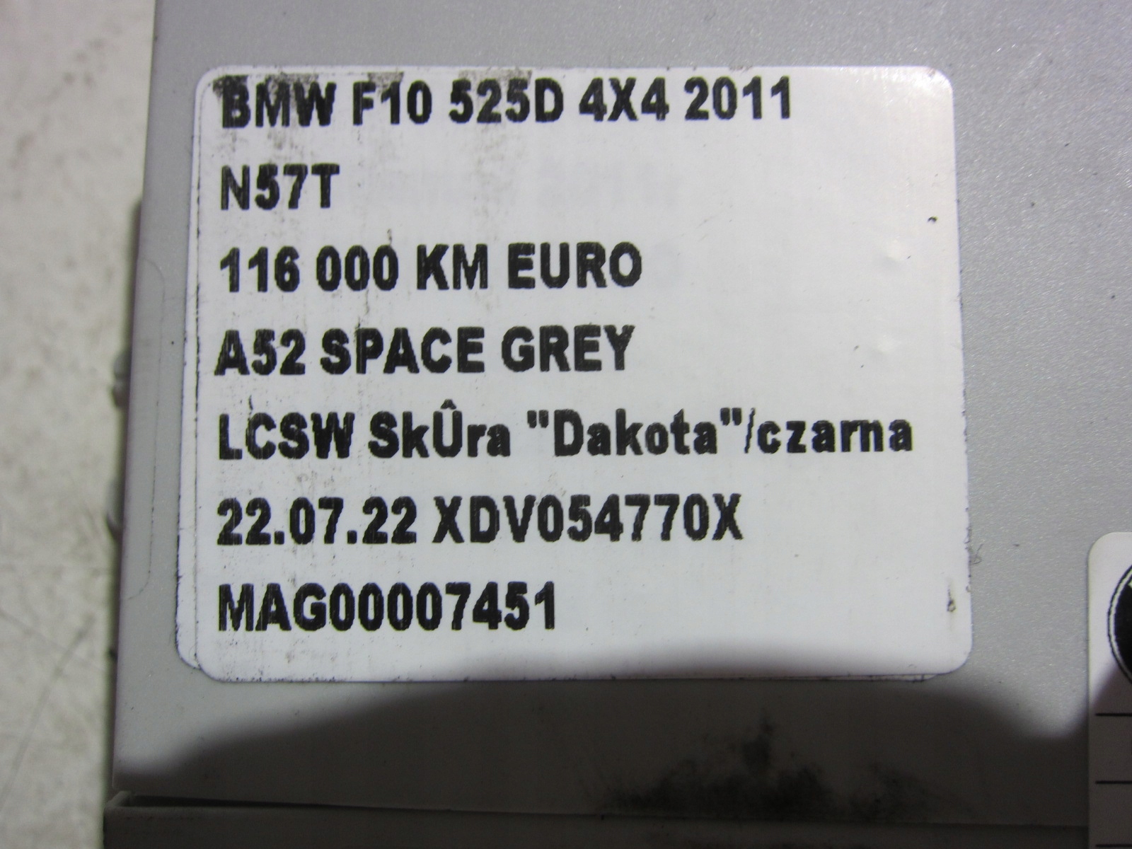 BMW F11 F10 530D module control unit bonnet boot 7317513 61357365901