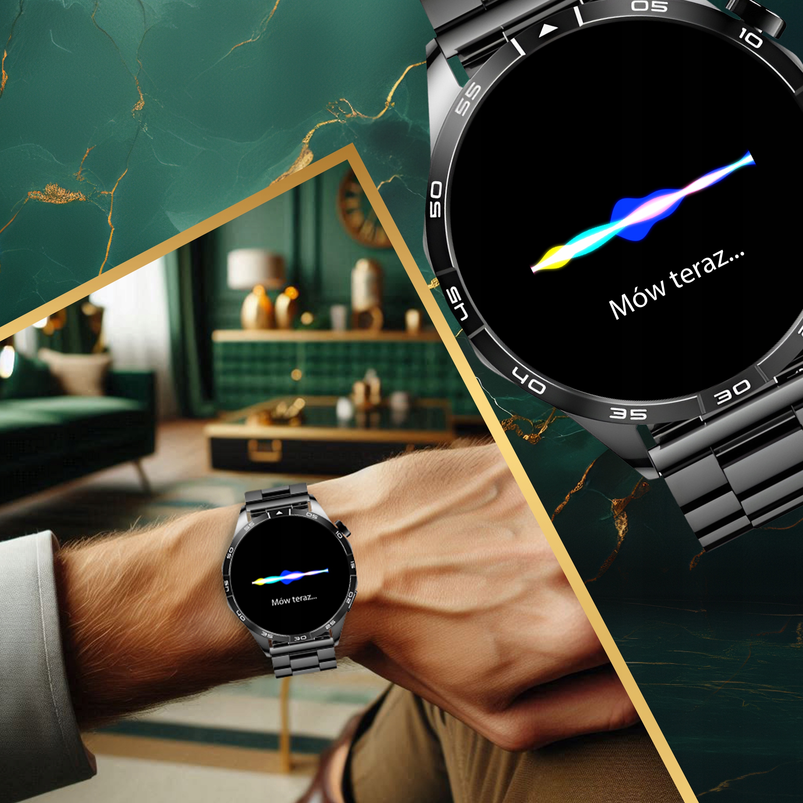 SMARTWATCH ZEGAREK OLED WATCH MĘSKI MENU POLSKIE ROZMOWY SMART