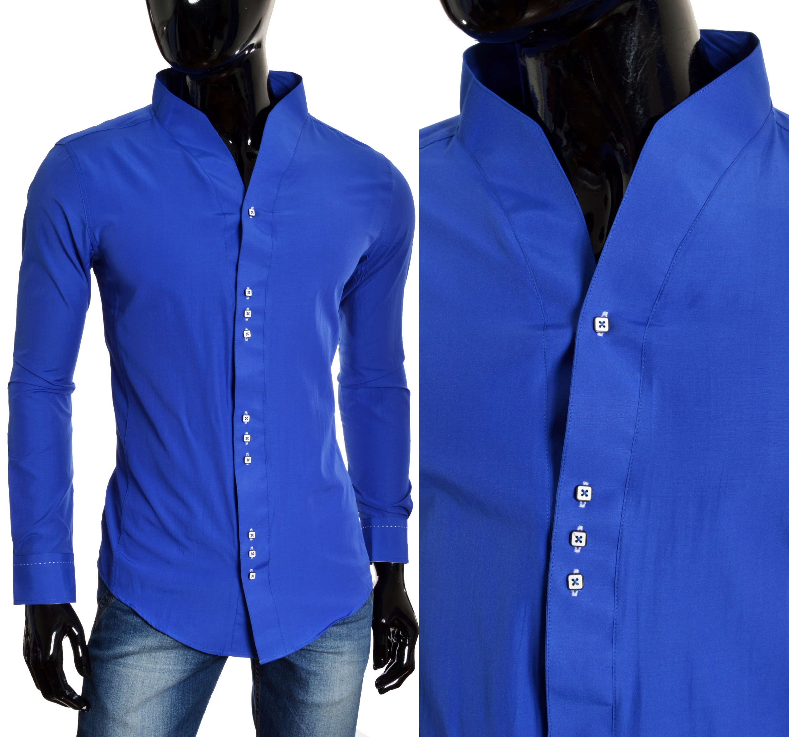 

Koszula Casual Wizytowa Stójka Elegancka Ślub New