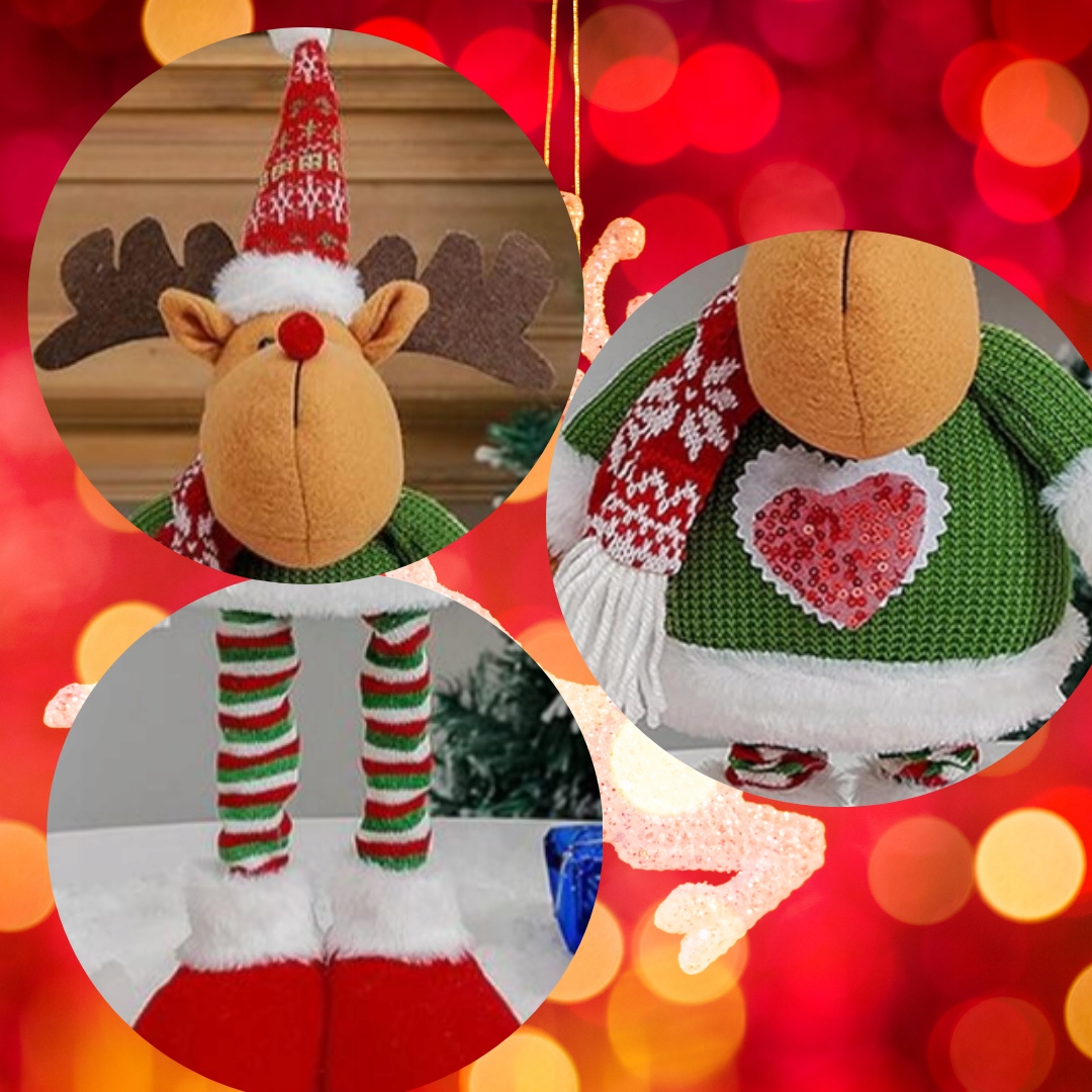 FIGURKA ŚWIĄTECZNA RENIFER DUŻY TELESKOPOWE NOGI OZDOBA SKRZAT STOJĄCY Marka Stylizer