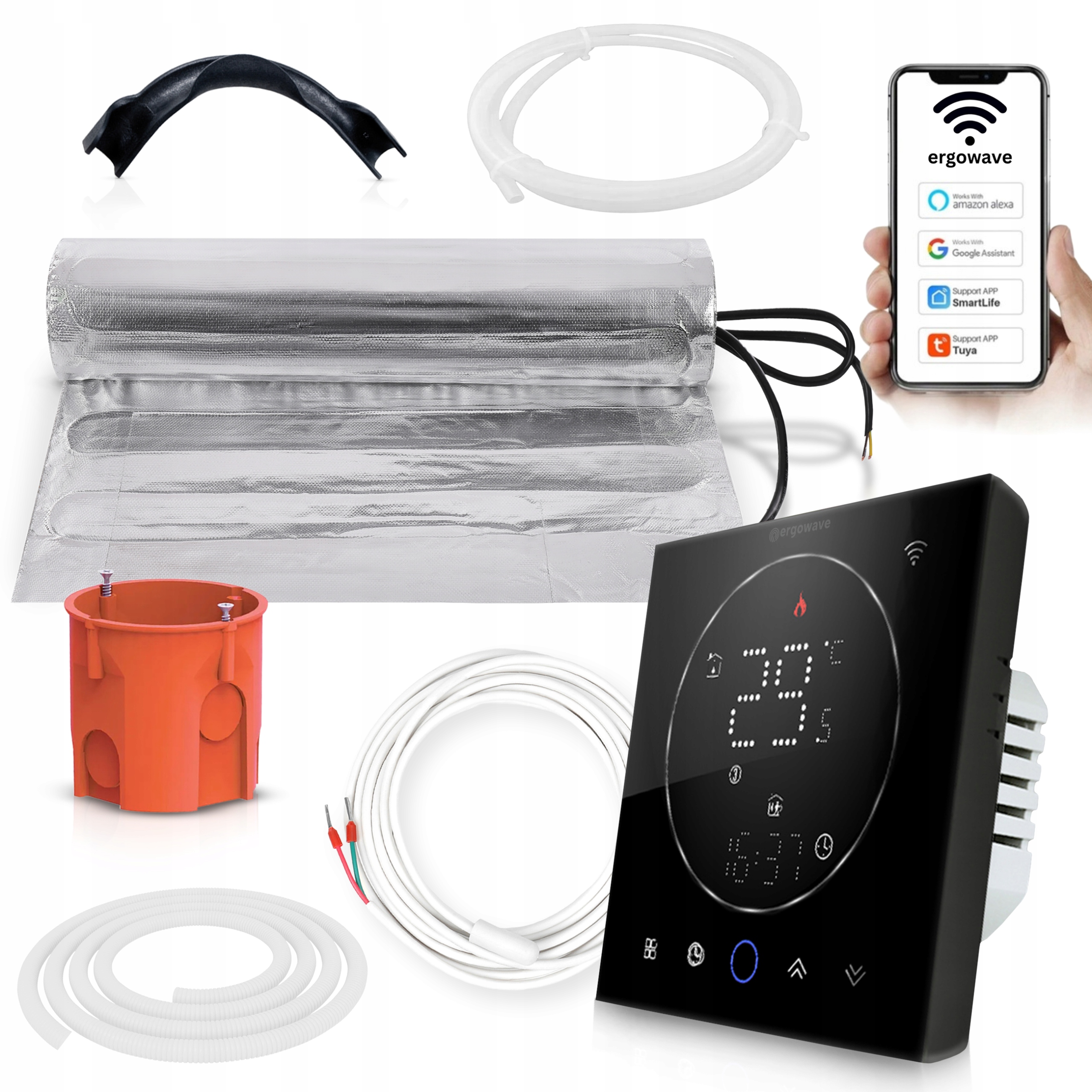 Vykurovanie pod panely, sada hliníkových rohoží 6.0 m2 s termostatom Clear.b