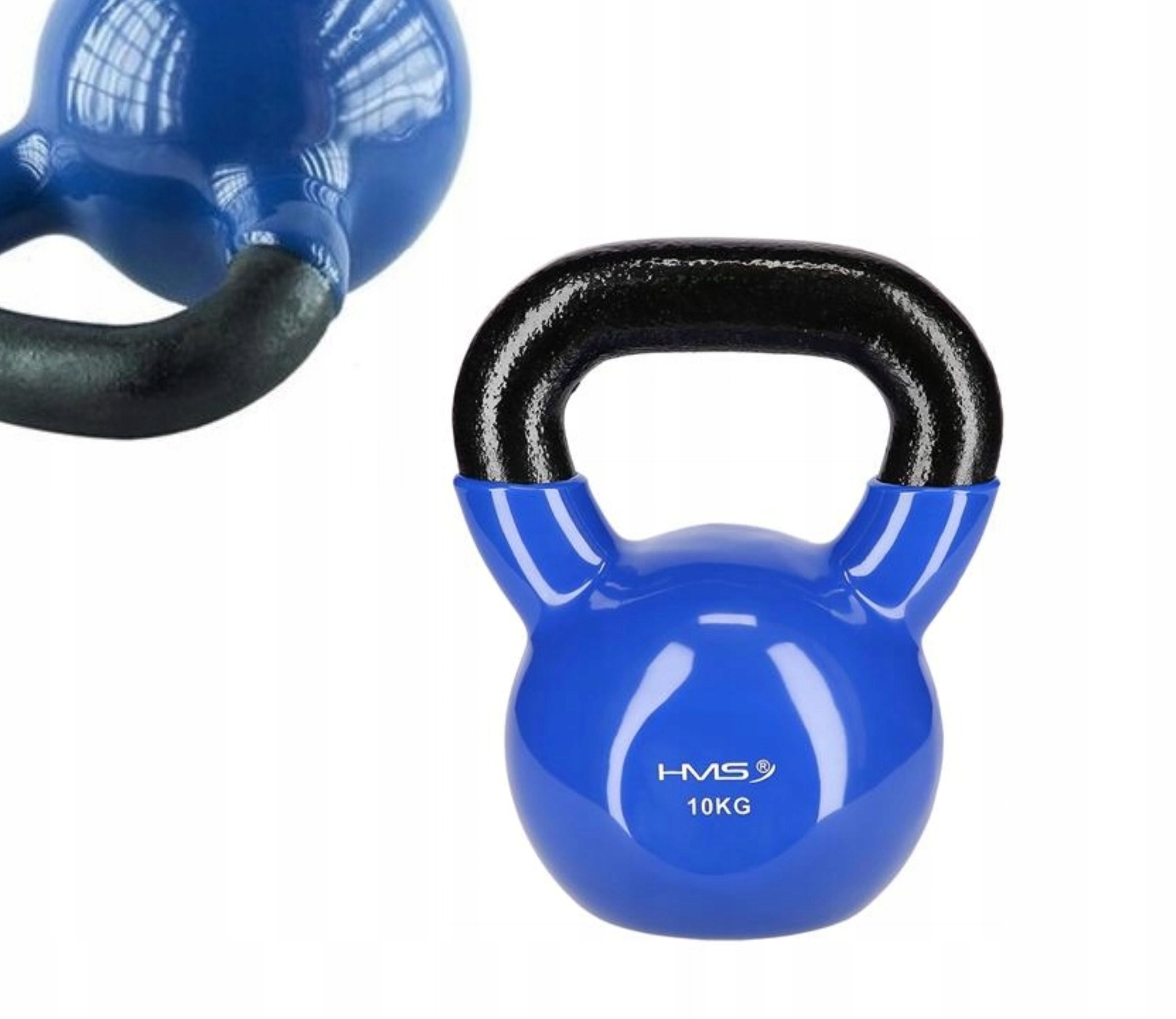 Vinylový kettlebell 10 kg z litiny, trénink, vícekloubová silová činka Hms